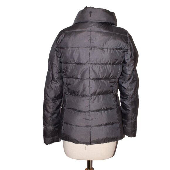 New York & Company Winter Jacket Gray Zip Front Pillow Collar No Belt - Picture 4 of 9